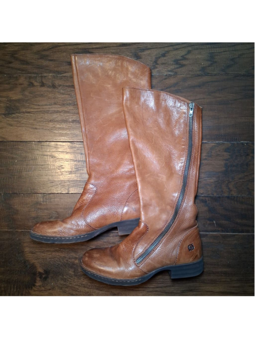 Born Laurette Cognac Leather Riding Boots - Picture 2 of 10